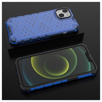 Honeycomb Armored iPhone 14 Plus Hybrid Cover - Blå