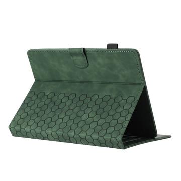 Honeycomb-mønstret universelt tablet-etui med kortholdere - 10" - Army Grøn
