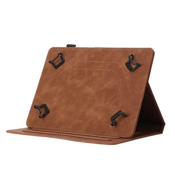 Honeycomb-mønstret universelt tablet-etui med kortholdere - 10" - Brun
