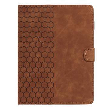 Honeycomb-mønstret universelt tablet-etui med kortholdere - 10" - Brun