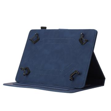 Honeycomb-mønstret universelt tablet-etui med kortholdere - 10" - mørkeblå