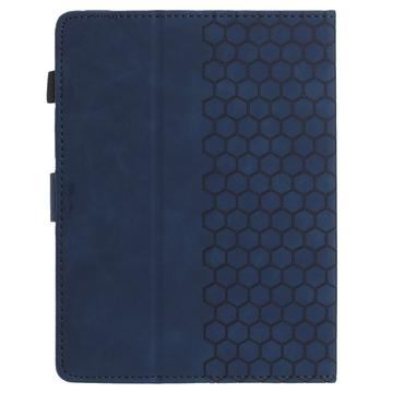 Honeycomb-mønstret universelt tablet-etui med kortholdere - 10" - mørkeblå