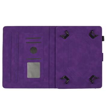 Honeycomb-mønstret universelt tablet-etui med kortholdere - 10" - Lilla