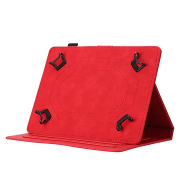 Honeycomb-mønstret universelt tablet-etui med kortholdere - 10" - rød