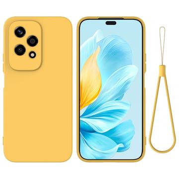 Honor 200 Lite Liquid Silikone Cover med Strop - Gul