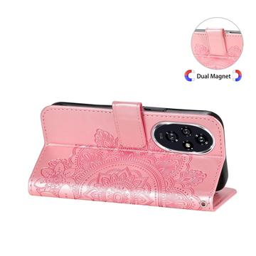 Honor 200 Mandala Series Etui med Pung - Pink