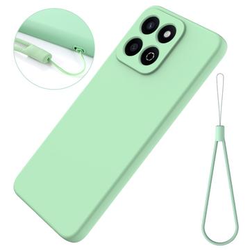 Honor 200 Smart/X7c 4G/5G Flydende silikone cover med håndrem - grøn