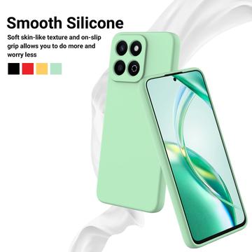 Honor 200 Smart/X7c 4G/5G Flydende silikone cover med håndrem - grøn