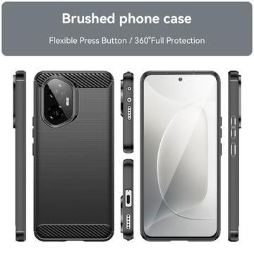 Honor 300 Børstet TPU Cover - Karbonfiber - Sort
