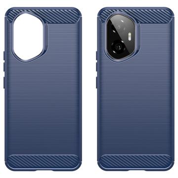 Honor 300 Børstet TPU Cover - Karbonfiber - Blå