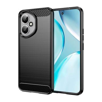 Honor 400 Børstet TPU Cover - Karbonfiber - Sort