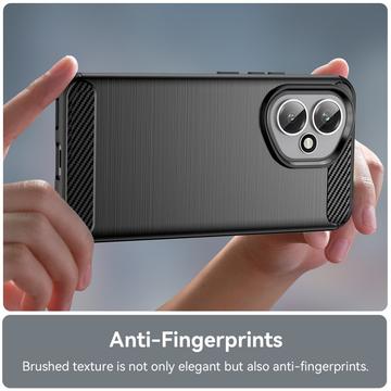 Honor 400 Børstet TPU Cover - Karbonfiber - Sort