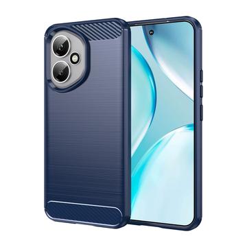 Honor 400 Børstet TPU Cover - Karbonfiber - blå