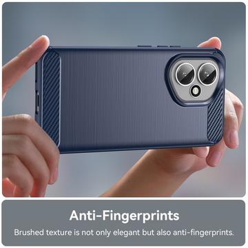 Honor 400 Børstet TPU Cover - Karbonfiber - blå