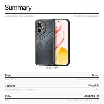 Honor 400 Dux Ducis Aimo Hybrid Cover - Sort