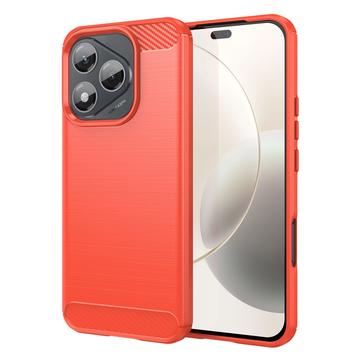Honor 400 Lite/X70i Børstet TPU Cover - Karbonfiber - rød