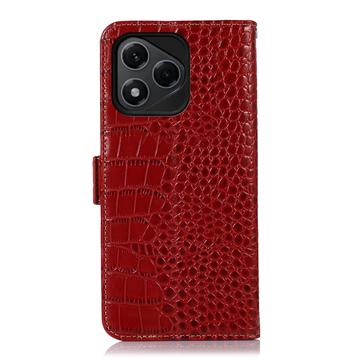 Honor 400 Lite Crocodile Series Læderpung med RFID - Rød