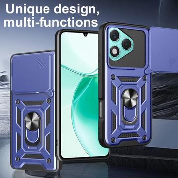 Honor 400 Lite Roterende Ring Hybrid Cover med Kameraskjold - Blå