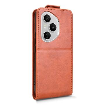 Honor 400 Pro lodret flip-etui med stativ - Brun