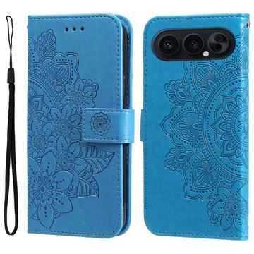 Honor 500 Mandala Series Etui med Pung - Blå