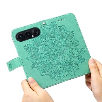 Honor 500 Mandala Series Etui med Pung - Grøn
