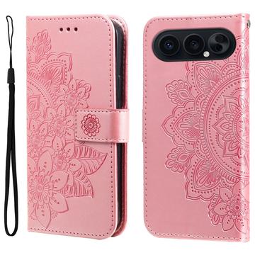 Honor 500 Mandala Series Etui med Pung - Pink