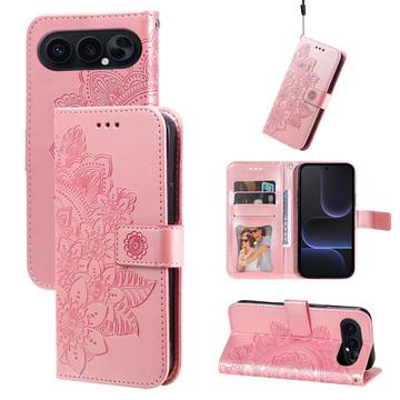 Honor 500 Mandala Series Etui med Pung - Pink