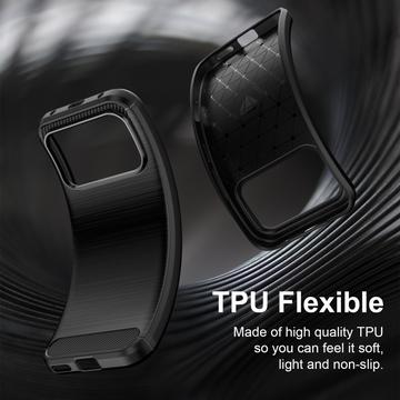 Honor 600/600 Pro Børstet TPU Cover - Karbonfiber - Sort
