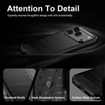 Honor 600/600 Pro Børstet TPU Cover - Karbonfiber - Sort