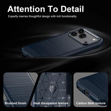 Honor 600/600 Pro Børstet TPU Cover - Karbonfiber - blå