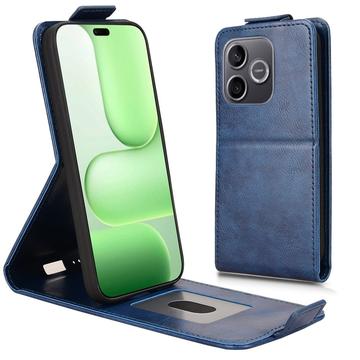 Honor 600 Lite lodret flip-etui med stativ - mørkeblå