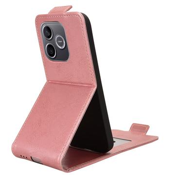 Honor 600 Lite lodret flip-etui med stativ - rosaguld