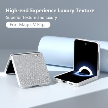 Honor Magic V Flip Rhinestone Tekstur Hybrid Cover - Sølv