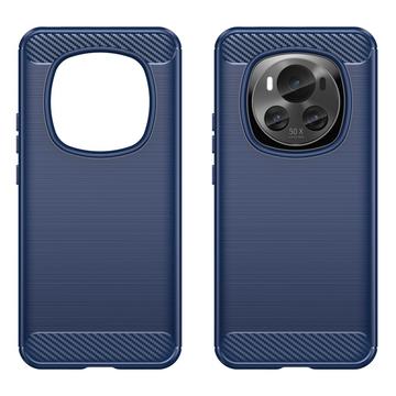 Honor Magic6 Børstet TPU Cover - Karbonfiber - Blå