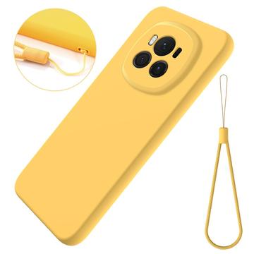 Honor Magic6 Liquid Silikone Cover med Strop - Gul