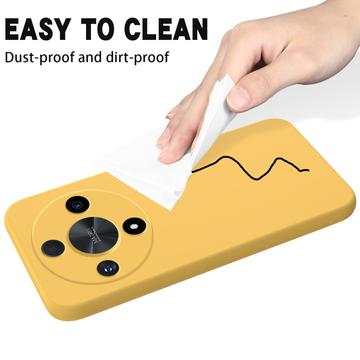 Honor Magic6 Lite Liquid Silikone Cover med Strop - Gul