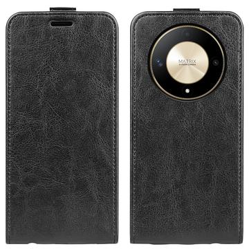 Honor Magic6 Lite/X9b Vertikal Flip Taske med Kortholder - Sort