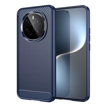Honor Magic7 Børstet TPU Cover - Karbonfiber - Blå