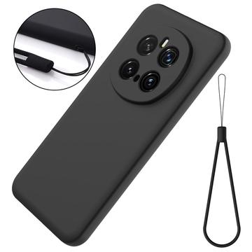 Honor Magic7 Pro Flydende silikone cover med håndrem - sort