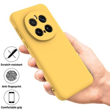 Honor Magic7 Pro Flydende silikone cover med håndrem - gul
