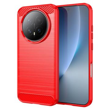 Honor Magic8 Børstet TPU Cover - Karbonfiber - rød