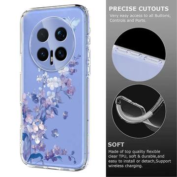 Honor Magic8 Pro TPU-cover med blomstermønster - Lilla