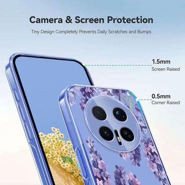 Honor Magic8 Pro TPU-cover med blomstermønster - Blåregn
