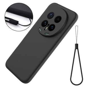 Honor Magic8 Pro Flydende silikone cover med håndrem - sort
