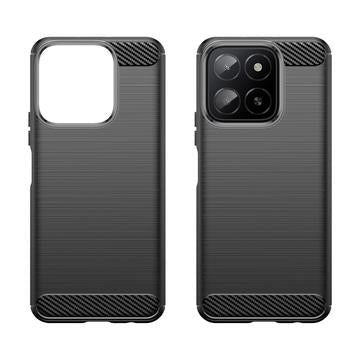 Honor X5b/X5b Plus Børstet TPU Cover - Karbonfiber - Sort