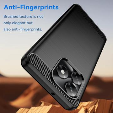 Honor X5c/X5c Plus Børstet TPU Cover - Karbonfiber - Sort