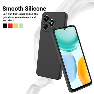 Honor X5c/X5c Plus/Play10A Flydende silikone cover med håndrem - sort