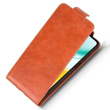 Honor X5c Plus lodret flip-etui med stativ - Brun