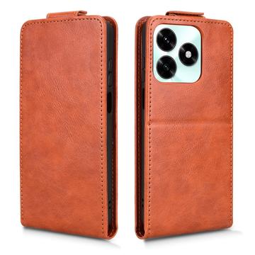 Honor X5c Plus lodret flip-etui med stativ - Brun