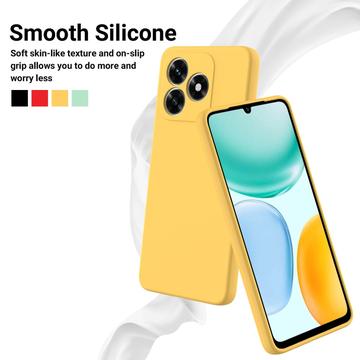 Honor X5d/X5d Plus Flydende silikone cover med håndrem - Gul